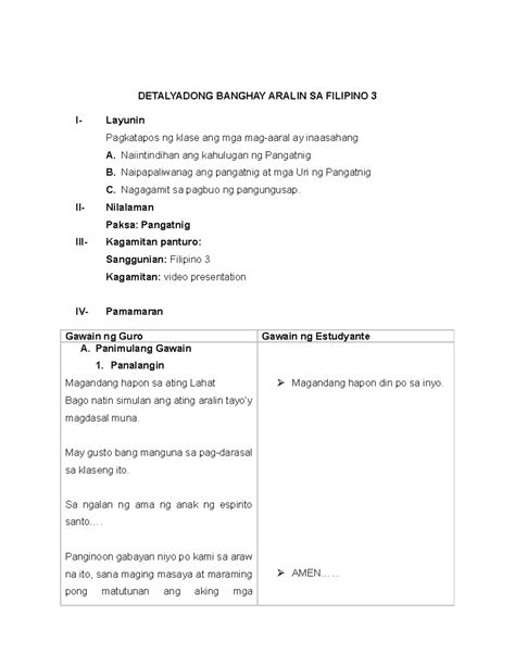 detailed lesson plan in filipino grade 4|Masusing Banghay Aralin sa Filipino (Detailed lesson plan in .
